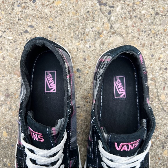 (Sold) Vans Plaid Skate Shoe Sneaker Pink Black Plaid Emo Draculara Tory Herring - Picture 8 of 12
